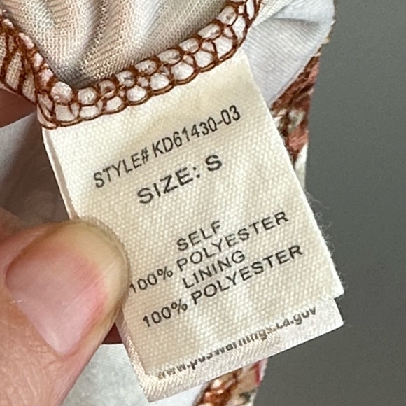 Peach Love Womens Brown Floral Velvet Dress Smocked Fairycore Size S Cottagecore - Picture 9 of 12